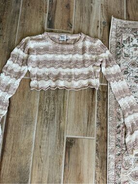 Princess Polly Striped Crochet Knit Cropped top